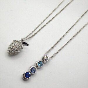 Authentic SWAROVSKI Two-piece set Necklace metal [Used]